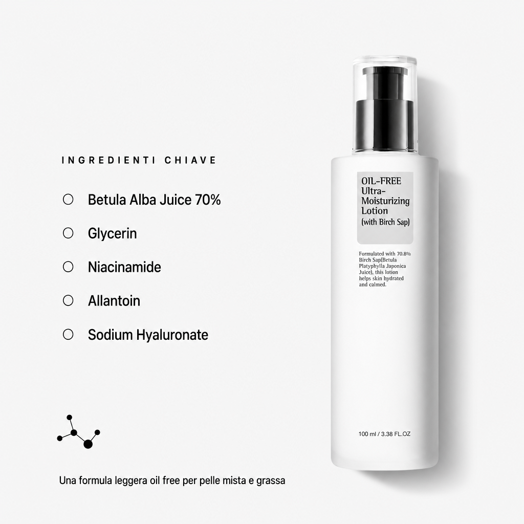 COSRX Oil Free Moisturizing Lotion - Crema Leggera 100ml - ingredienti chiave