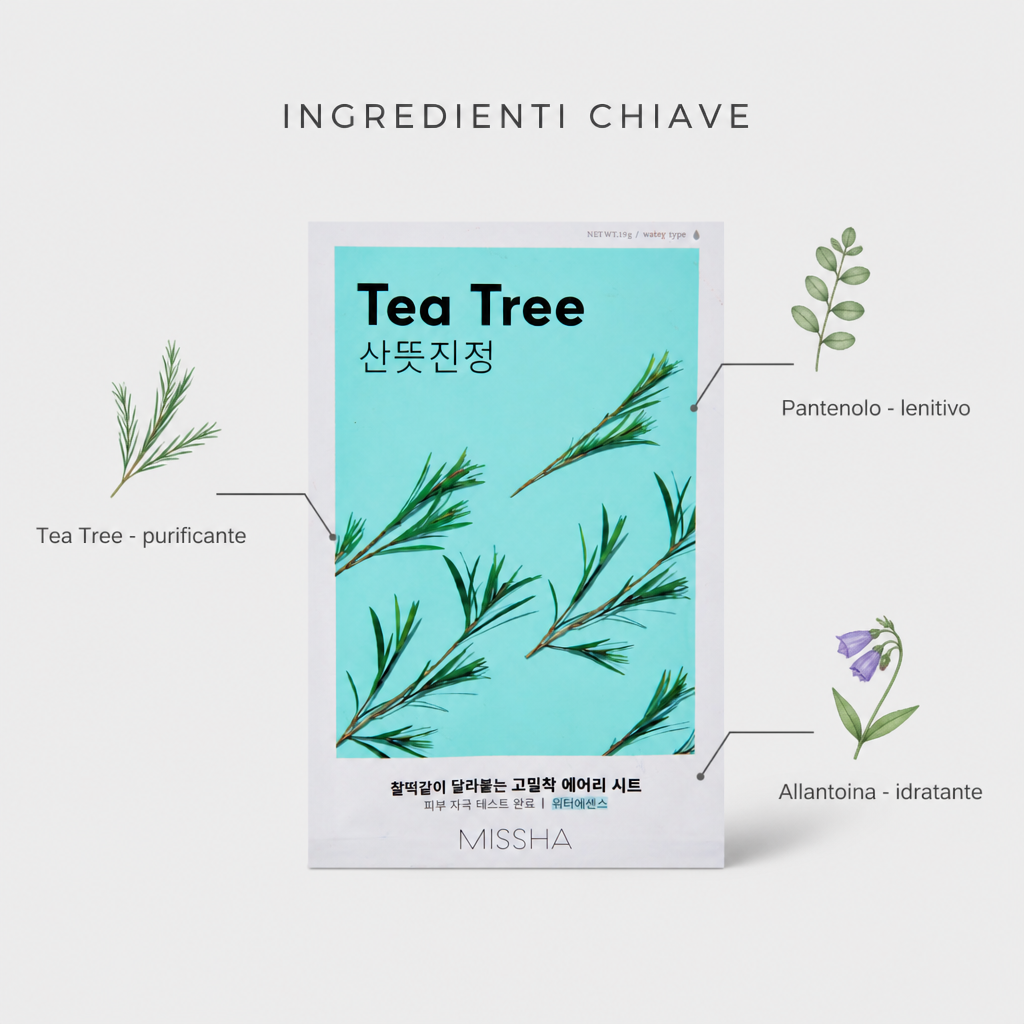 Ingredienti chiave: tea tree, pantenolo, allantoina