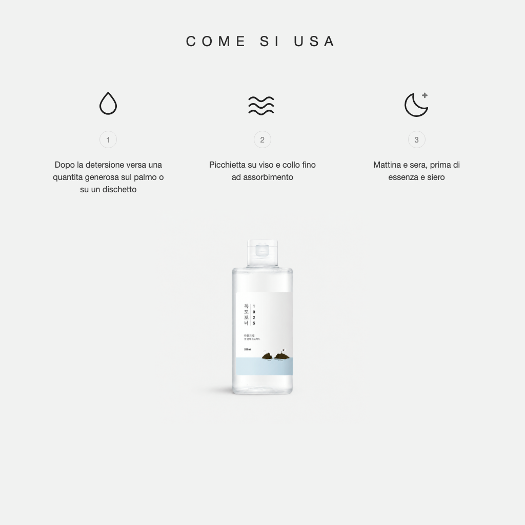 Round Lab 1025 Dokdo Toner - come si usa in tre step